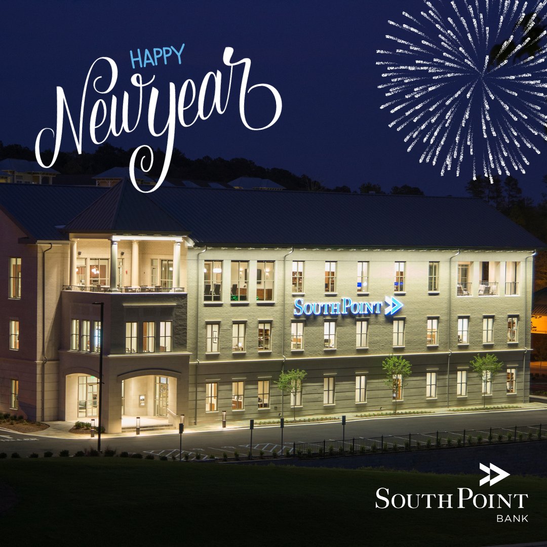 SouthPointBank's tweet photo. Wishing our incredible community a Happy New Year! 🎊 As we bid farewell to 2023, we're filled with gratitude for your trust and support.

In 2024, we're thrilled to continue our journey of serving you and growing together. Plus, we can't wait to expand our family to the Homewood community!

Please note that we'll be closed tomorrow, January 1.
