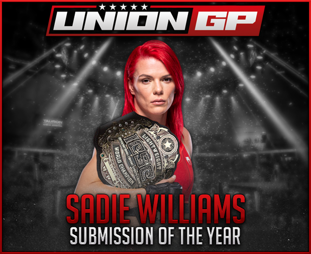 Union_GP's tweet image. With 35.7% of the votes, the 2023 Submission of the Year Award goes to Sadie Williams with her Rolling Kimura over Ray Rogers at UGP 49 that set a new record for fastest submission victory in Union GP history at 49 seconds!