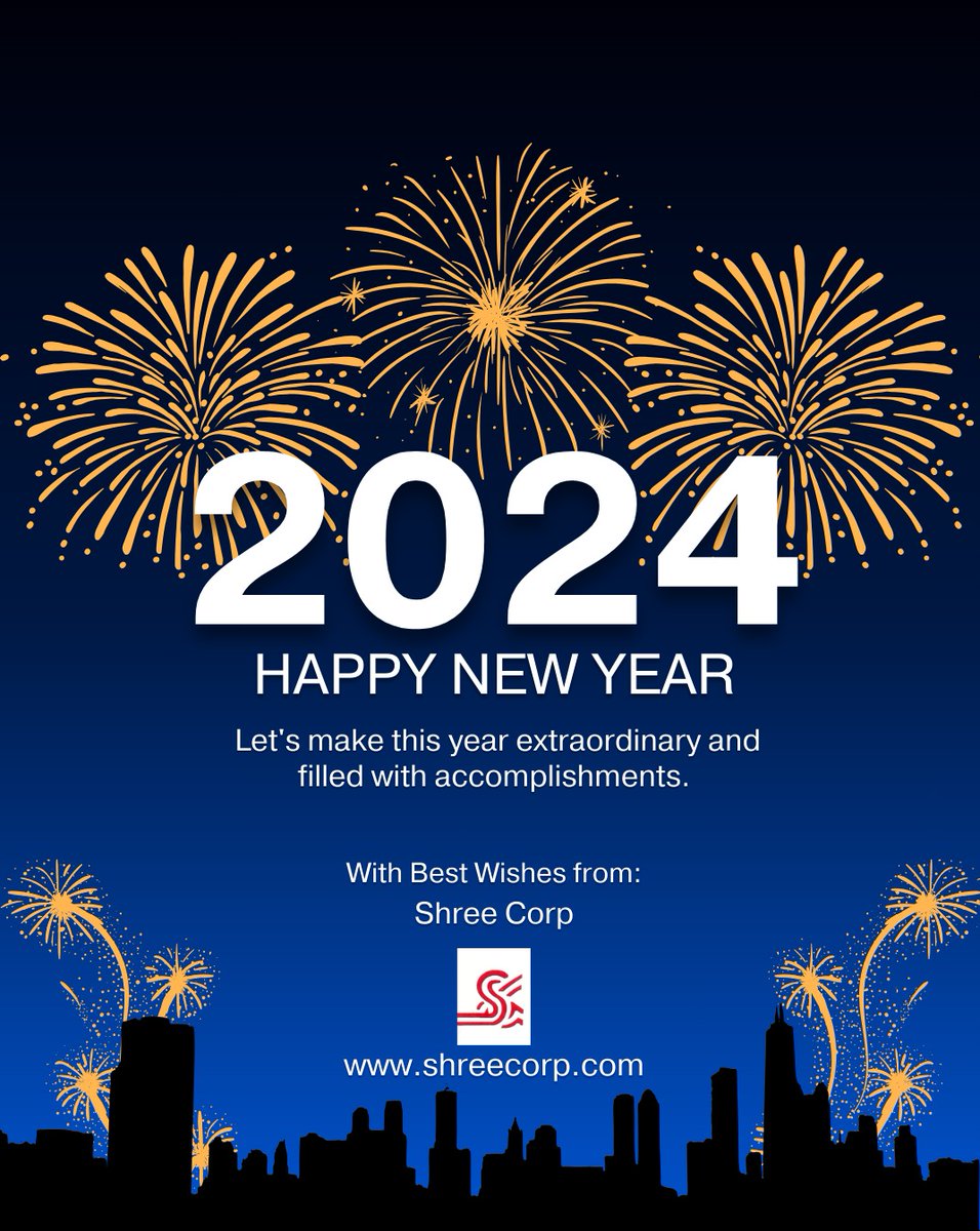 shreecorp's tweet photo. We wish you all a very Happy and Prosperous New Year 2024!!! 🎊

#newyear2024 #seasonsgreetings #newyearnewbeginnings #shreecorp https://t.co/NI2PxSzYPX