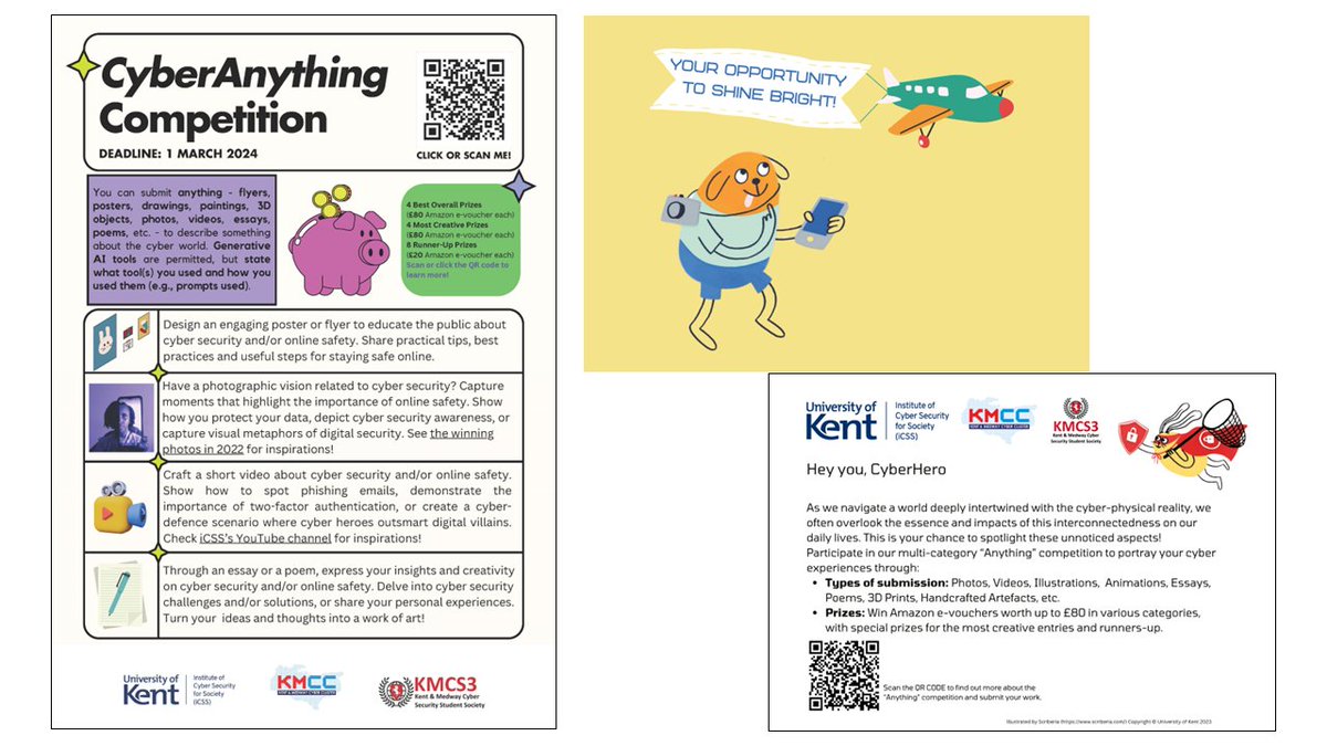Happy new year to all! Together with #Kent &amp; #Medway #Cyber Cluster (#KMCC) and #KMCS3 (Kent &amp; Medway Cyber #Security #Student Society), we are pleased to publicly announce a #CyberAnything #Competition with up to £80 #cash #prizes. More on LinkedIn: linkedin.com/feed/update/ur…