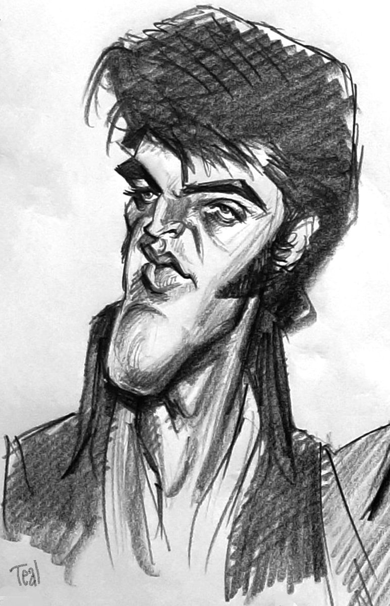 Elvis study. #caricature