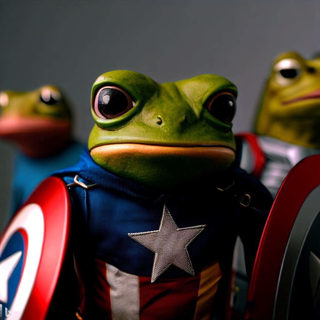 PepeInvasion_OG's tweet photo. Ring in the #NewYear with an epic crossover! Venture into the #Pepeinverse, ally with #Marvel Cinematic Universe heroes, &amp; seize your unique #MemeToken! 

🐸🛡️🪙🎊 #HappyNewYear! 🎉🎆

#HappyNewYear2024 #NewYear2024 #NewYearWishes #MARVELLEGENDS #MarvelComics #PepeInvasiontoken https://t.co/rhQ8FcOs9P
