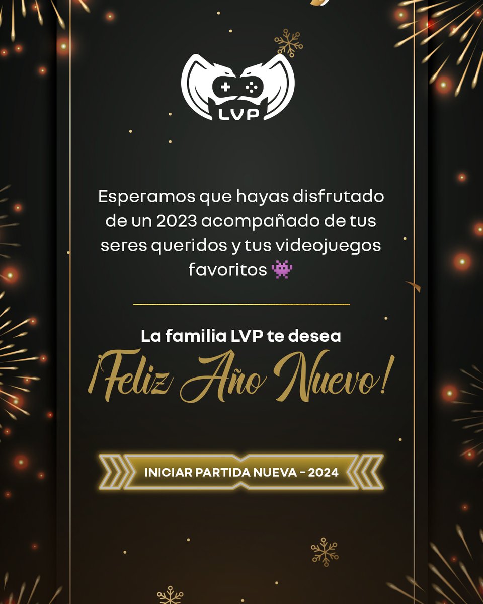 🎉Es hora de iniciar una partida nueva gamers 🎉

Muchas gracias por habernos acompañado este año. Les traeremos un 2024 lleno de esports 👾

¡Feliz año nuevo!

#LVP