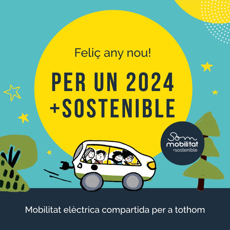 SomMobilitat's tweet photo. 🌱 Seguim amb una pila de reptes al davant.

💡 Que el 2024 seguim fent créixer les alternatives +sostenibles!

🎇 Feliç any nou! https://t.co/dW2YpOLukv