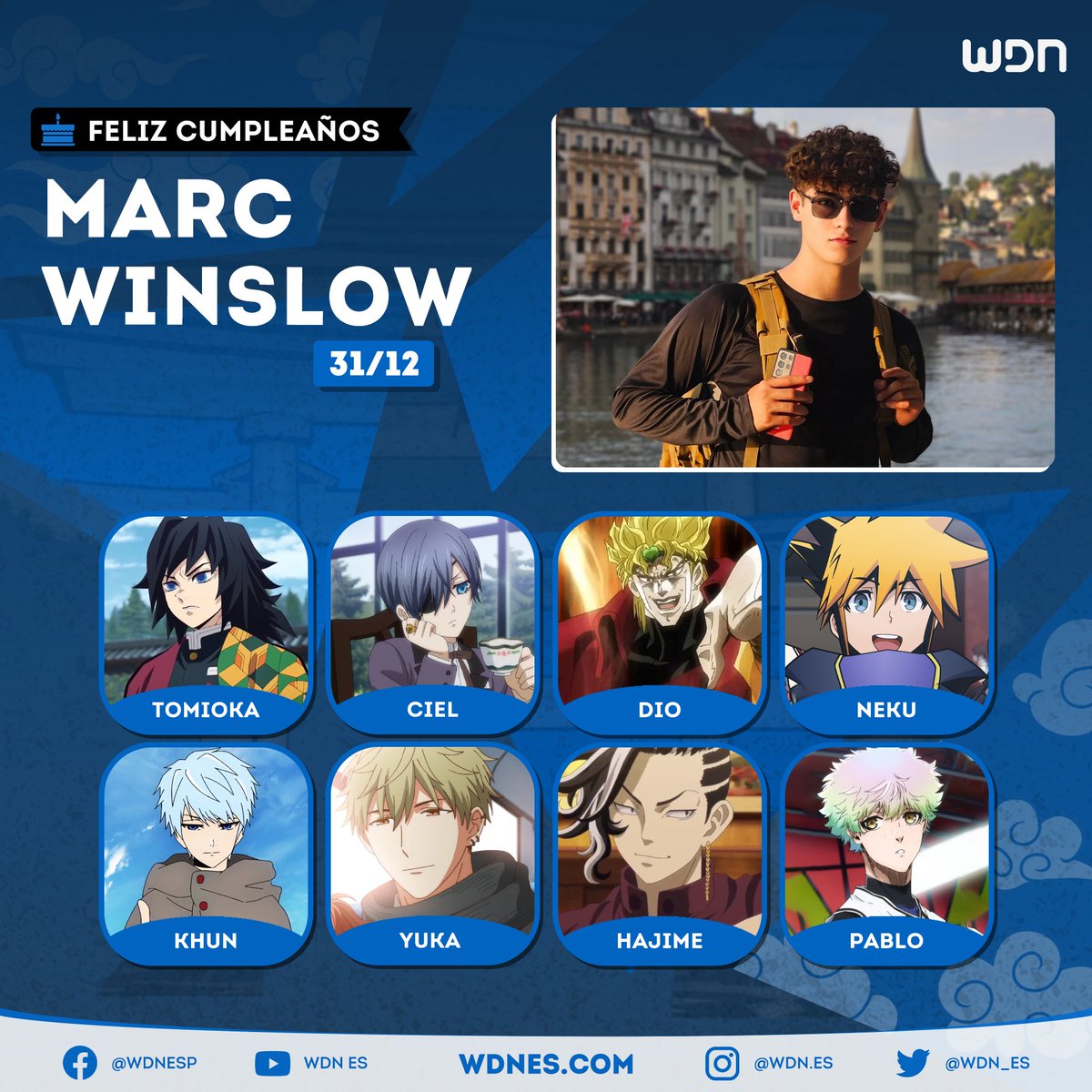wdn_es's tweet photo. 🎂 | Cumpleaños
Le deseamos un feliz cumpleaños al actor de doblaje @MarcWinslow, ¡esperamos que la pase increíble en compañía de sus familiares y seres queridos! https://t.co/LXLD4AVnKp
