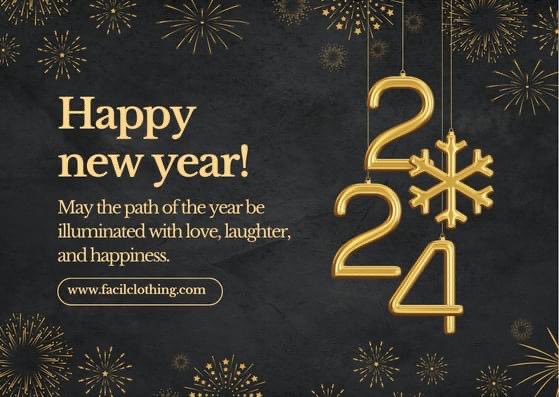From the team at Facil Clothing, we wish you a joyous and prosperous New Year! ✨🎉

Let 2024 be a year filled with new beginnings, endless possibilities, and the warmth of cherished moments. 🥳❤️

Thank you for being a part of our journey! 🙏 We are incredibly grateful for your