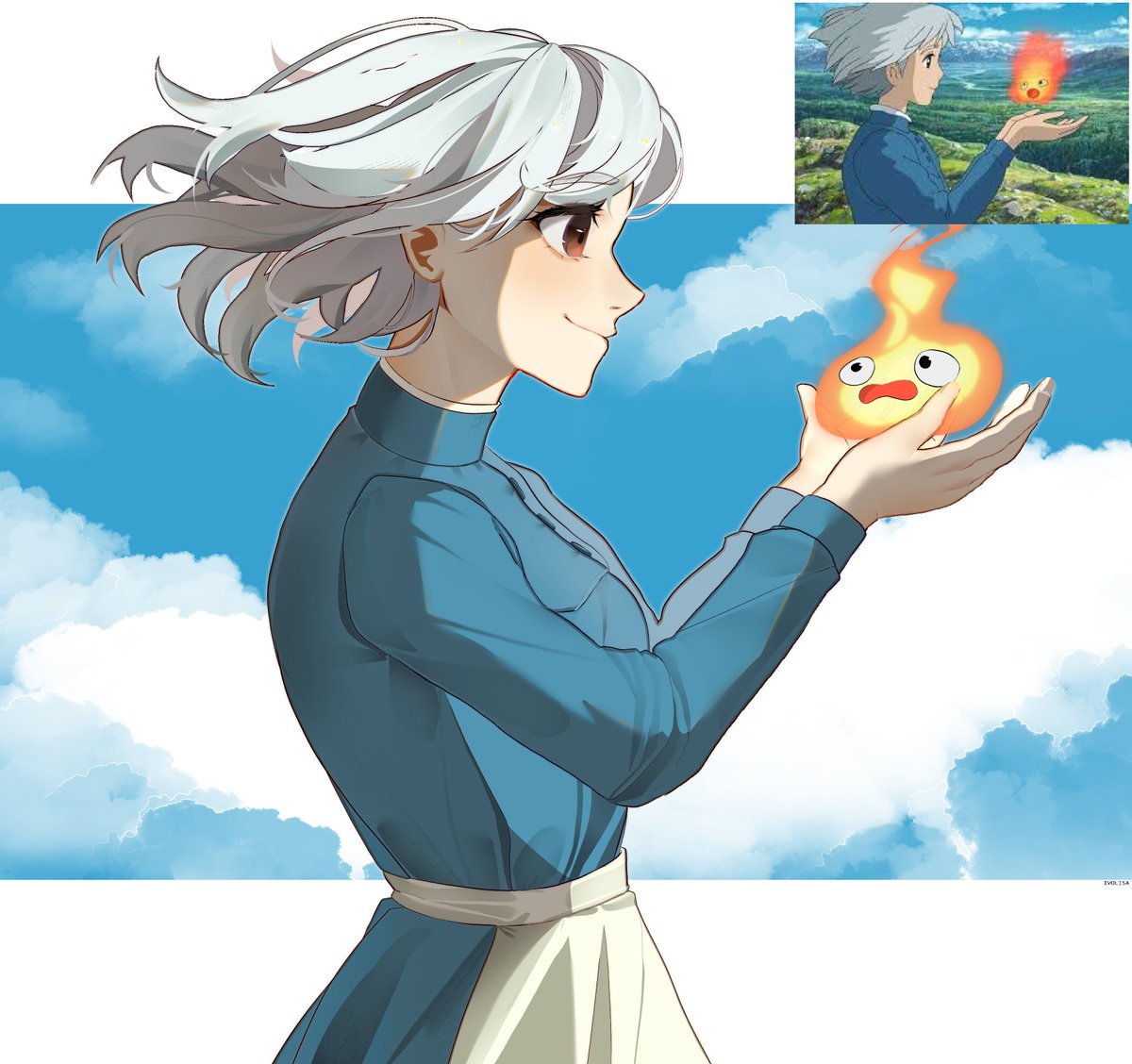 IvolIsa_'s tweet image. A redraw of a scene from 'Howl's Moving Castle', my last drawing of the year 2023
I wish you an happy new year🎉
#HowlsMovingCastle