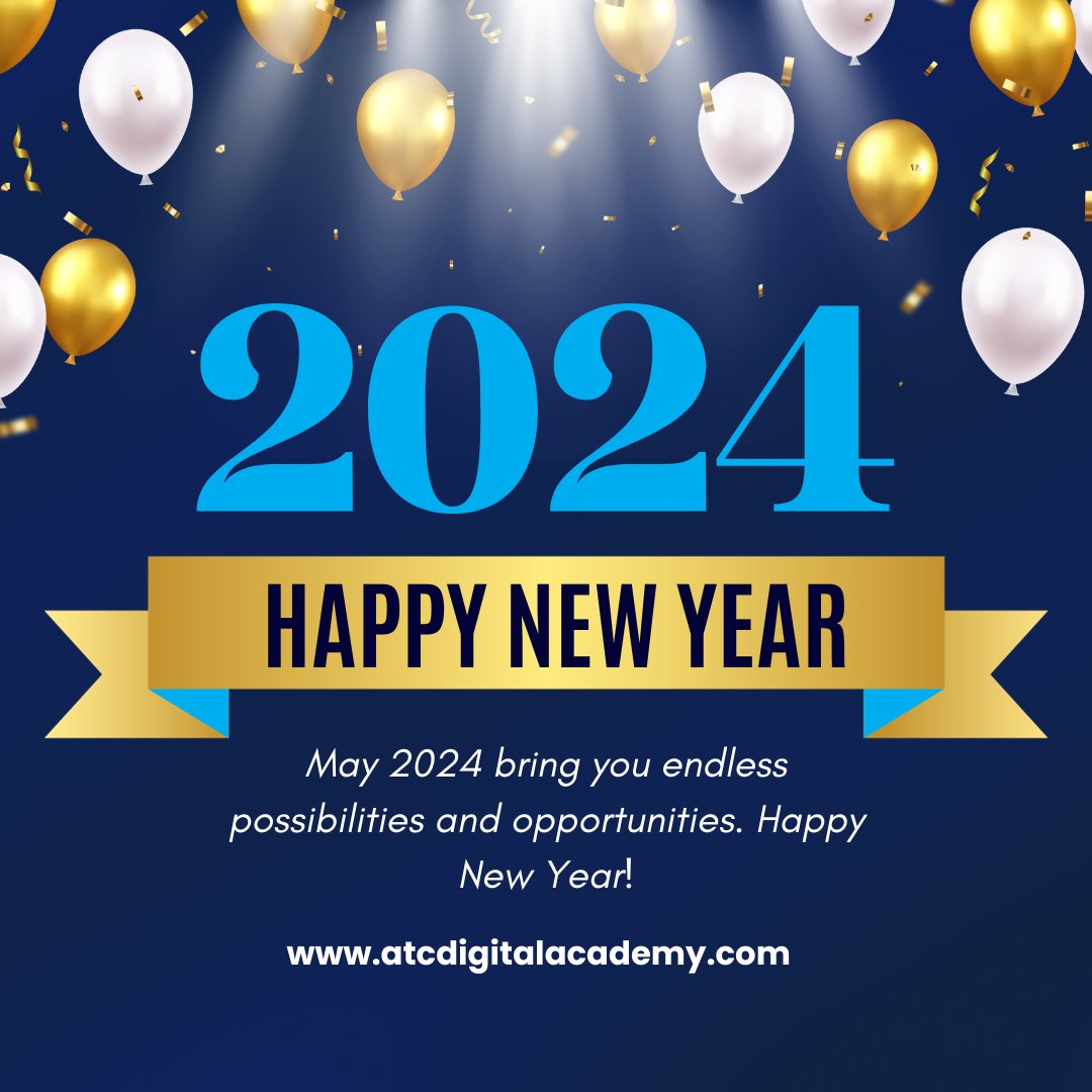 ATCDigitalAcad's tweet photo. Wishing you a year filled with exciting breakthroughs in your career, opportunities for personal growth, creative expression, and making a positive impact on the world 💪🥂

Happy New Year ☺️
#AfricaTweetChat https://t.co/6IEuYJtdNX