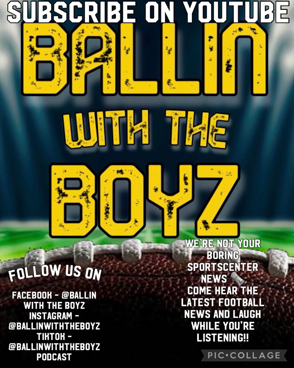 WithTheBoyzinc's tweet photo. Go subscribe to the channel! ⁃#ballinwiththeboyz #football #nfl #funny #sports #podcast #explore #explorepage #xfl #like #follow #subscribe #likeandsubscribe #ballin #comment #followandlike #subscribeandlike  #newvideo  #newpost #footballnews #viral #blowthisup #makeviral #fyp https://t.co/jA8jlNLqZv