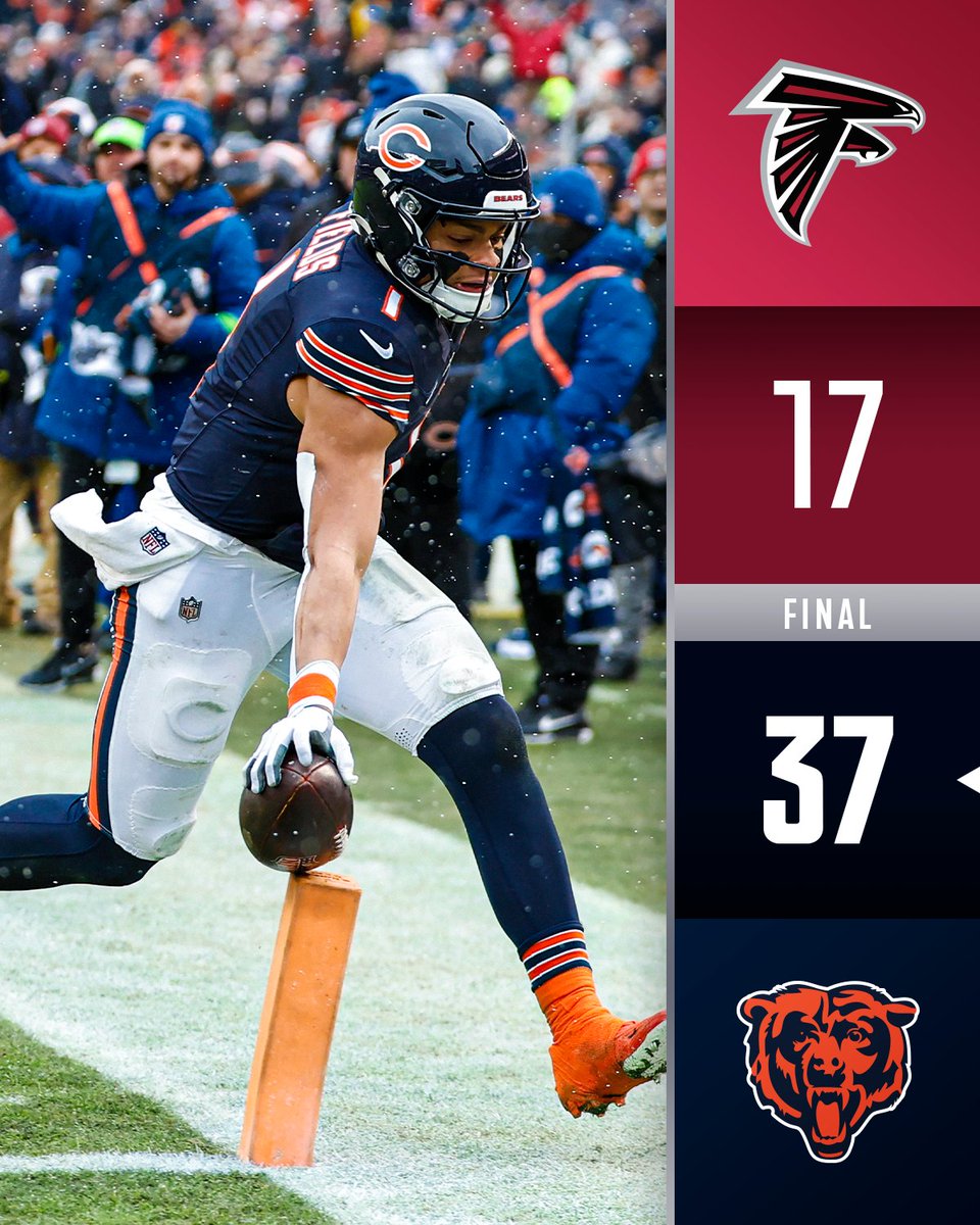 FINAL: <a href="/ChicagoBears/">Chicago Bears</a> get the win AND secure the #1 pick in next year's <a href="/NFLDraft/">NFL Draft</a>! #DaBears #ATLvsCHI