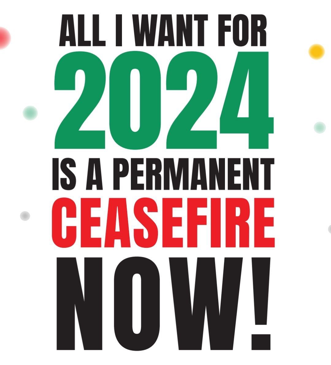 Que empiece 2024, que termine el genocidio. Paz, Salud, Alegría y Esperanza💜 #countdown2ceasefire