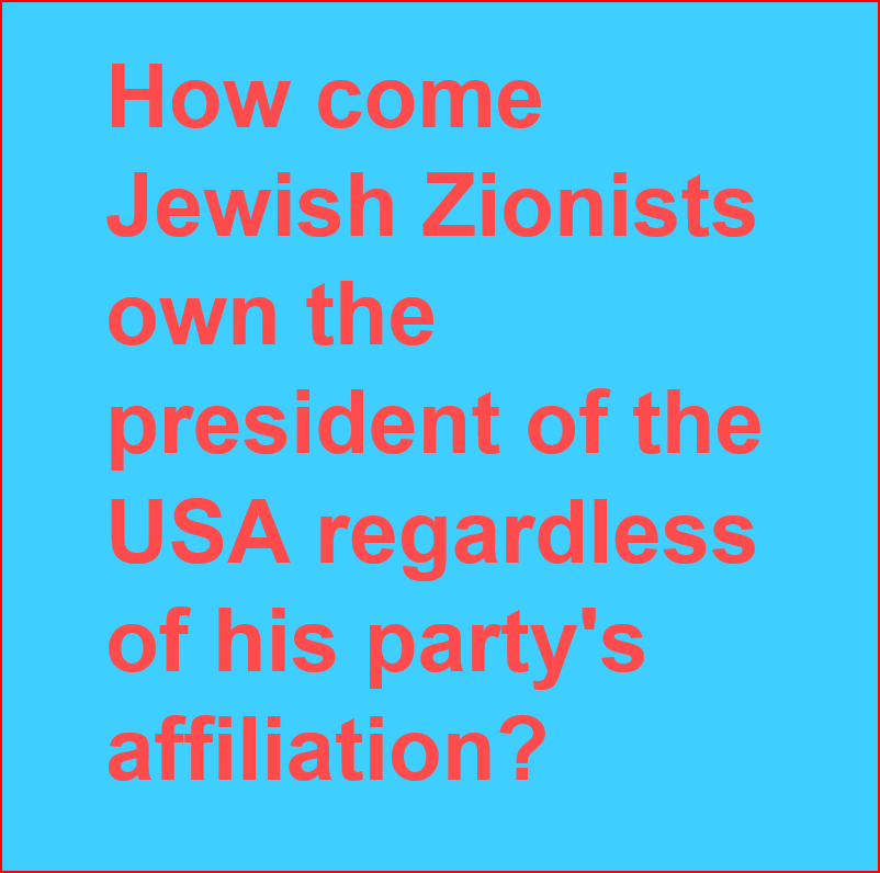 Most Americans are unaware that @AIPAC screens the Republican & Democrat candidates in the primaries to pick the top in each. The two competing candidates for the final elections are owned by AIPAC. Consequently, AIPAC guarantees it owns the President regardless of the party.