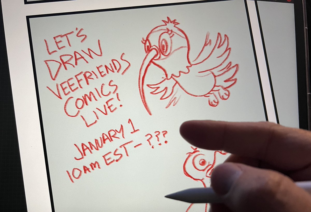 djcoffman's tweet image. 💚✏️ Tune in Monday morning Jan 1st, I’ll be drawing @veefriends comics LIVE at 10am EST- ? on VeeFriends YT, Twitch and X! See ya soon!