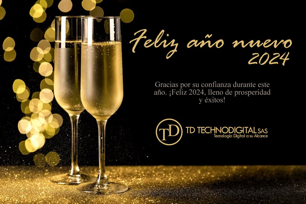TDTechnoDigital's tweet photo. Gracias por ser parte de nuestra historia. Que el 2024 traiga aún más éxito y colaboración!!!
#td #tdtechnodigital #technodigital #tecnología #tecnology #añonuevi #newyear https://t.co/0d2xjvc1G1