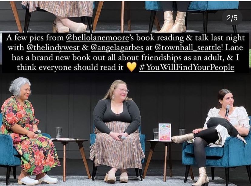 I hope I remember getting to talk about how hard finding true friendship can be with Judy Greer, Lindy West, Angela Garbes, Amber Tamblyn @AkilahObviously and @MaraWilson, all people I love and feel so intensely grateful to be able to talk to about a topic WE RARELY TALK ABOUT.🙏