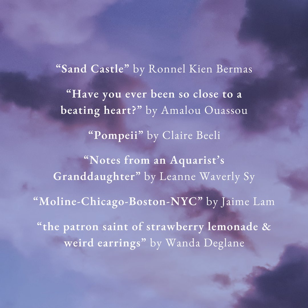 Aster Lit is so proud to nominate these pieces for the 2024 Pushcart Prize Anthology! Read their work in the current and past issues of Aster Lit ✨