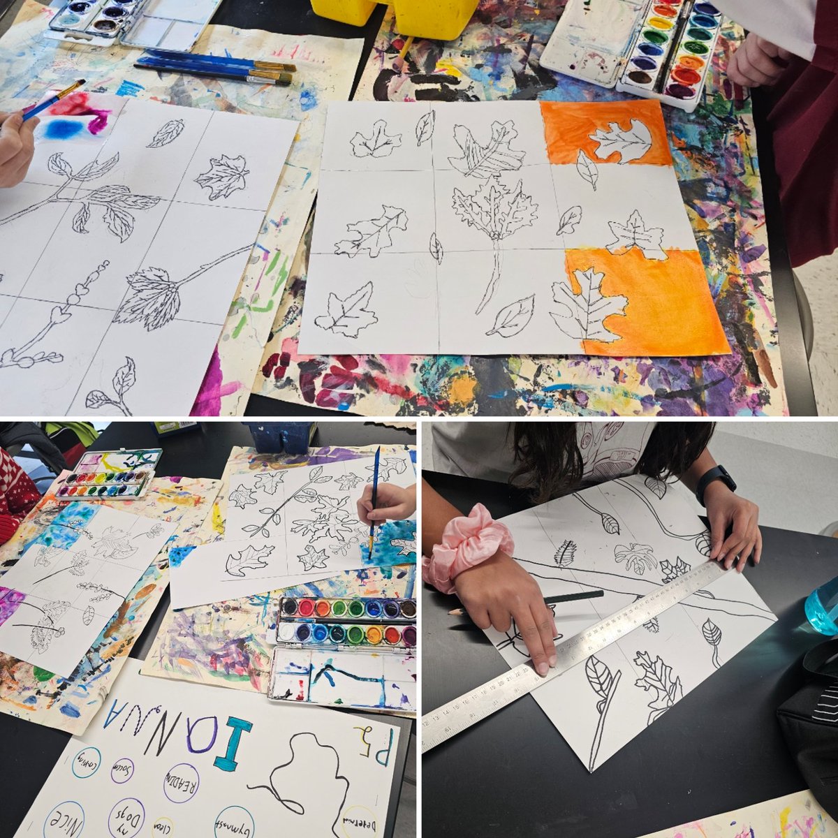 MrsStanleyArt's tweet image. Check out these beautiful #watercolor leaves from #6thgrade students! They practiced drawing #contourlines from observation &amp;amp; then painted them in using alternating #positiveandnegativespaces. Excellent work &amp;amp; beautiful results! So proud of them! @northcolonieart