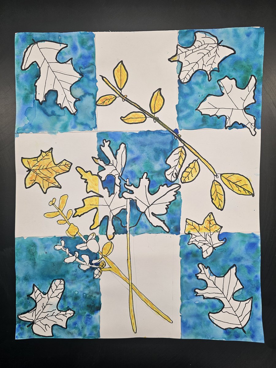 MrsStanleyArt's tweet image. Check out these beautiful #watercolor leaves from #6thgrade students! They practiced drawing #contourlines from observation &amp;amp; then painted them in using alternating #positiveandnegativespaces. Excellent work &amp;amp; beautiful results! So proud of them! @northcolonieart
