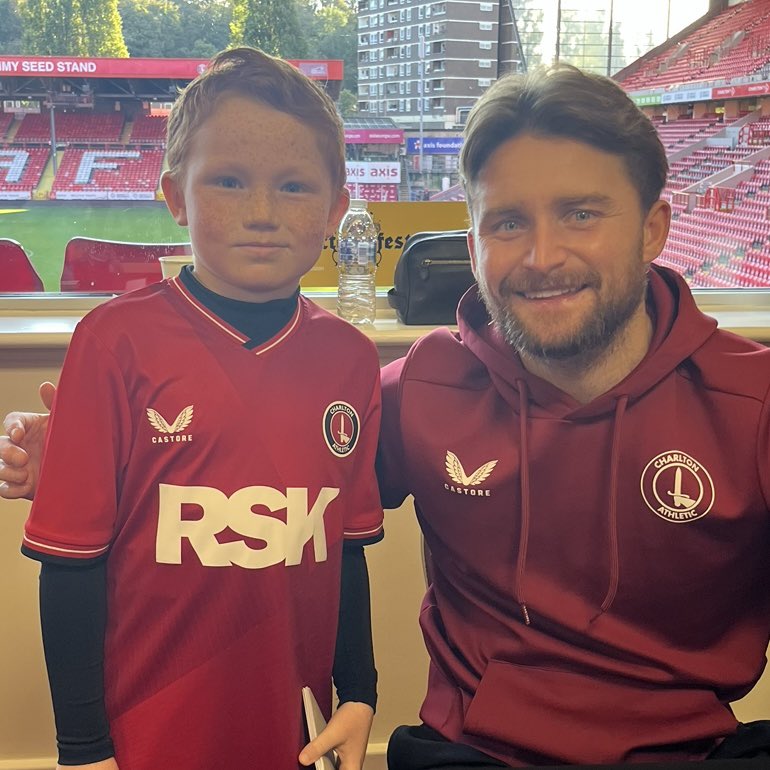 Deanoo78's tweet photo. @alfiemay my son George is having his party at the Valley tomorrow. He’d love it if you stopped to say hello before or after the game. 

He’ll be at the front with the sign he’s made! https://t.co/OPVoRH7iEj