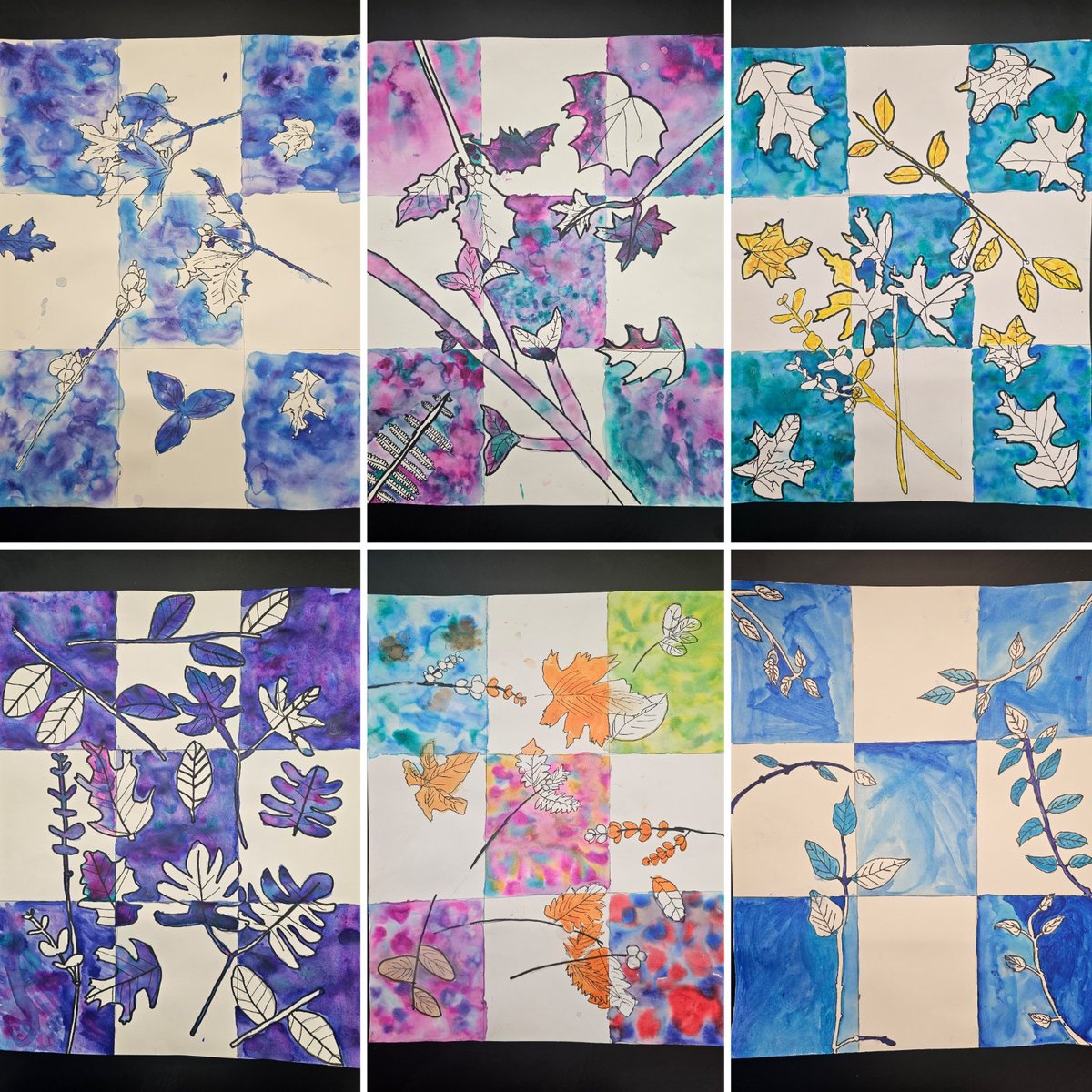 MrsStanleyArt's tweet image. Check out these beautiful #watercolor leaves from #6thgrade students! They practiced drawing #contourlines from observation &amp;amp; then painted them in using alternating #positiveandnegativespaces. Excellent work &amp;amp; beautiful results! So proud of them! @northcolonieart