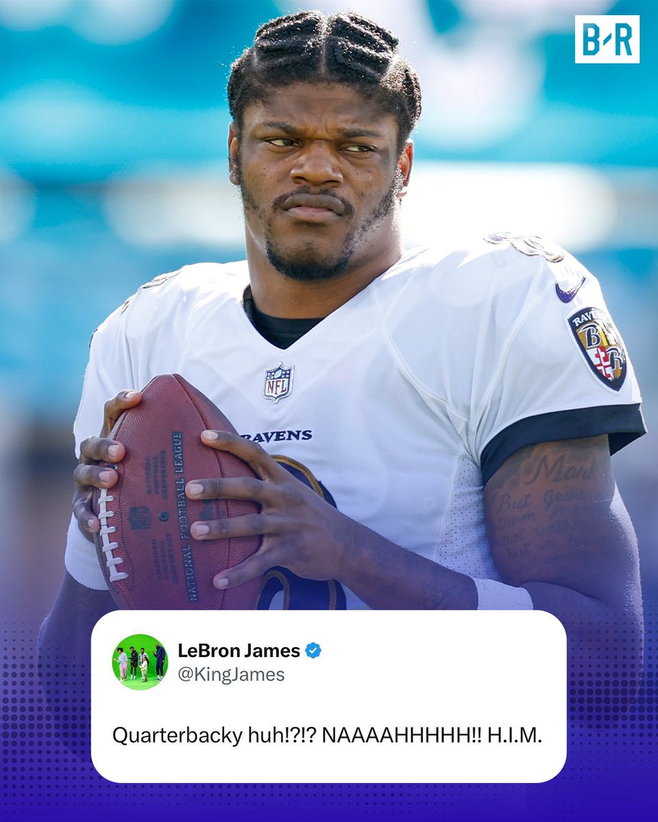 BleacherReport's tweet photo. This week a national radio host said Lamar is a “great athlete” but not “quarterbacky” enough to win MVP 👀 https://t.co/EEDH5ebJn2