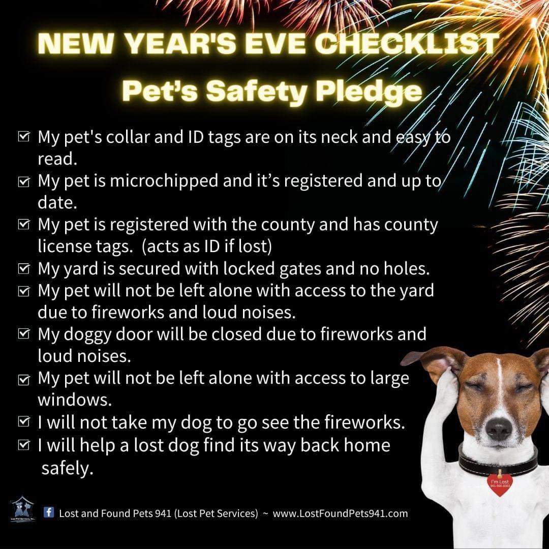It's not too late to go over the checklist one more time. Please keep them safe tonight! 🥰

#fireworks #NewYear2024