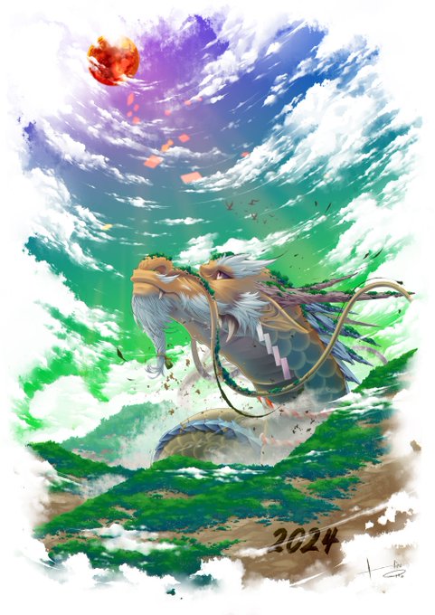 「cloud eastern dragon」 illustration images(Latest)