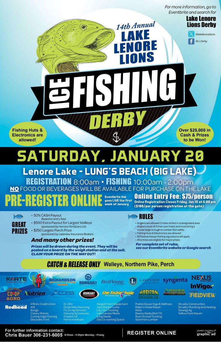 lakelenorelions's tweet photo. Details on our 14th Annual Ice Fishing Derby. This is an important fundraiser for our community and area. Please RT.
@1075BoltFM @CKOMNews @BradWall306 @fishingsask @ctvsaskatoon @ctvregina @GlobalRegina @GlobalSaskatoon @PQuinlanGlobal  @SkWanderer @MelfortJournal @BeachRadioPA https://t.co/SSPjtRylTJ