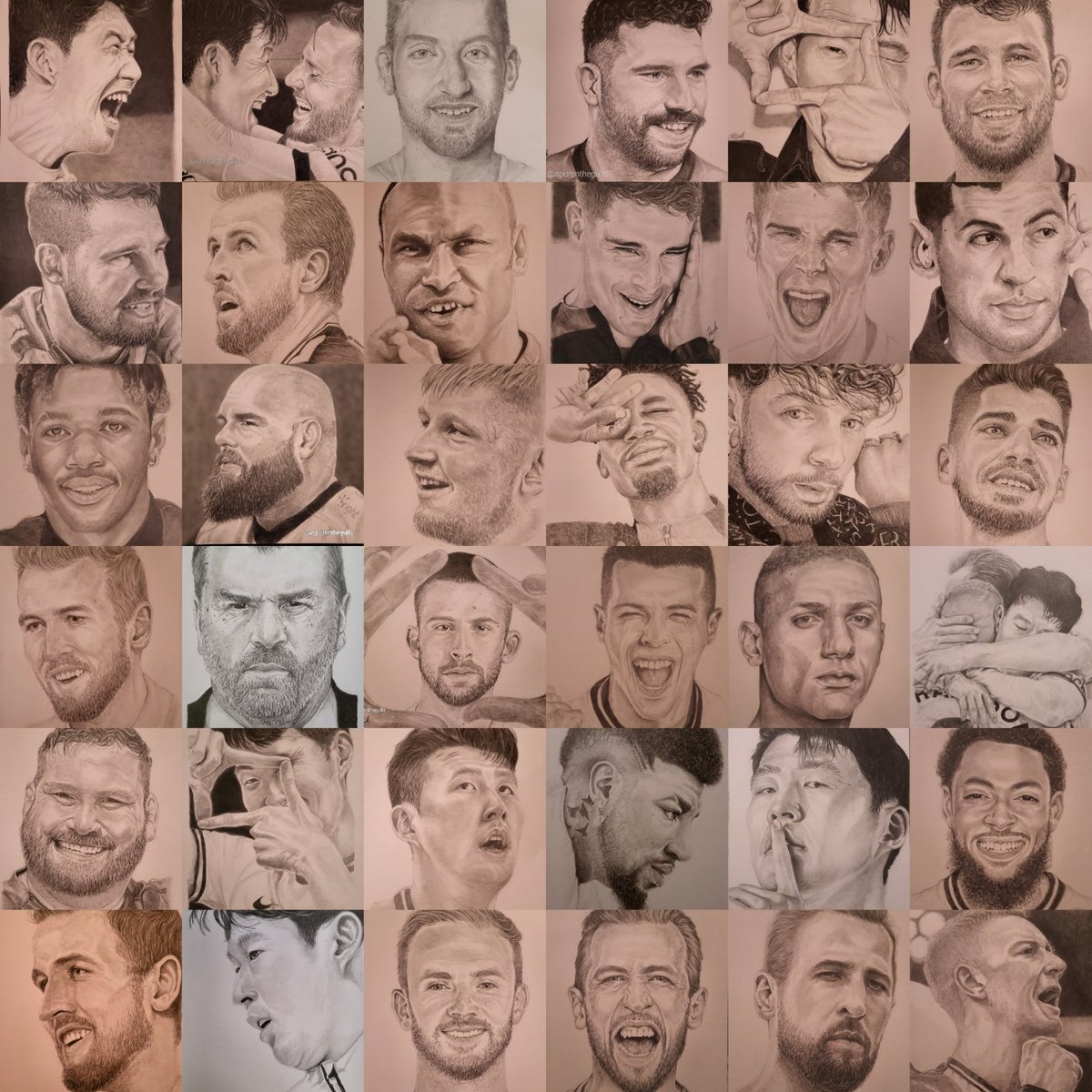 SpurOnTheGulls's tweet photo. My 2023 years sketches collection,  and as this year comes to a end.....

Looking forward to New sketches in 2024....

Thank you for your support and lovely comments everyone over the year.  
Happy New Year to you all.....
much love 🤍
@SpursOfficial #spurs #parfc #coys #thfc https://t.co/c6IgaqijTo