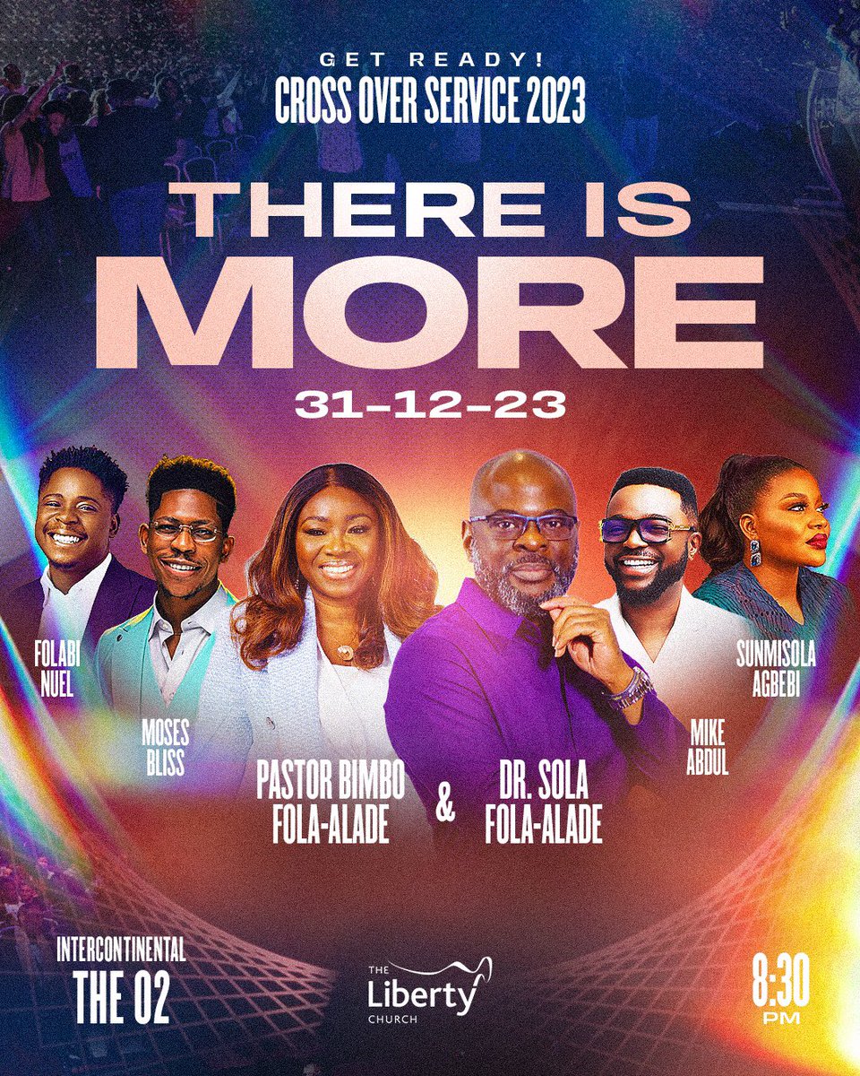 TLChurchLondon's tweet photo. Pastor Sola Fola-Alade has graced the stage to give us a timely word for our 2023 Crossover service THERE IS MORE π₯π₯π₯π₯. Tune in now to tap into the blessings
π: https://t.co/gKbVuYSFsC
#HappyNewYear #TLCGlobal #NewYear2024 #Thereismore #CROSSOVER https://t.co/8vpoeztmhJ