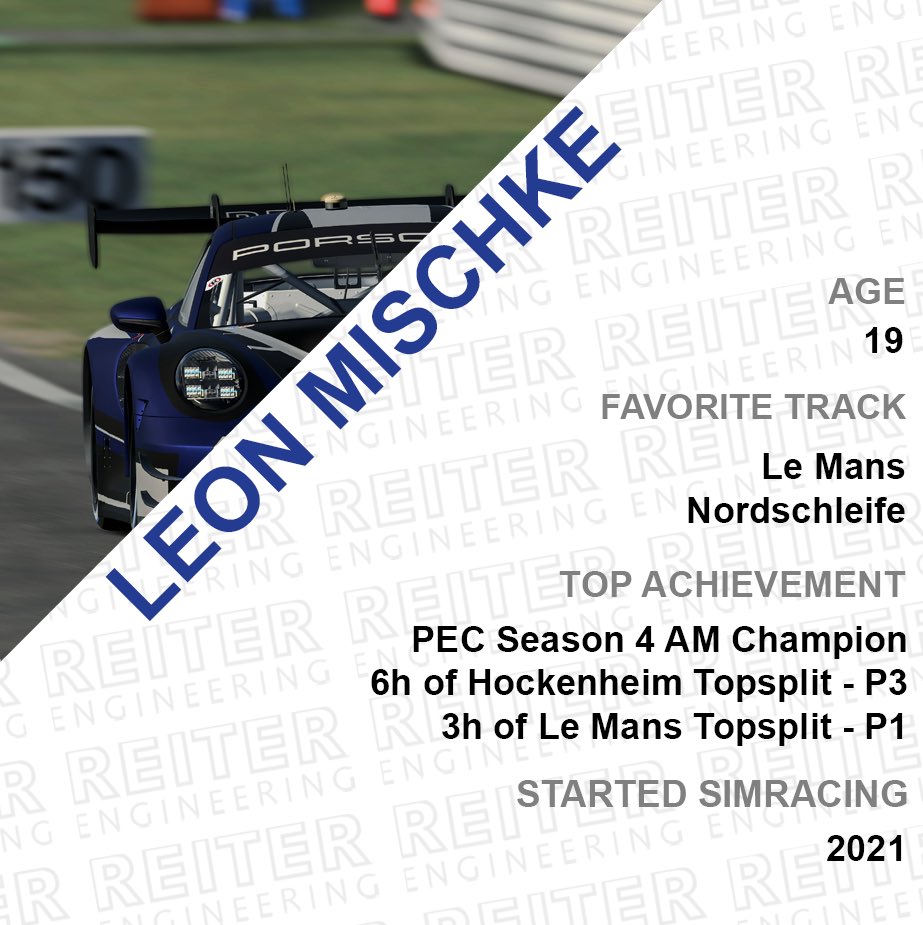 As I said! Announcement time.

I left Eifel racing. 

But with the end of the year I’m happy to announce that I will be part of <a href="/EsportsReiter/">Reiter Engineering Esports</a> from now on.
To be signed to this team is a huge step in my sim racing career. 

See you in 2024
First Step! —> Daytona 24h.

✌️🫡🔜