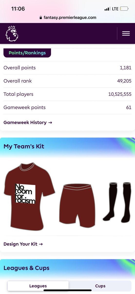 A little ⬆️ movement 
Currently ranked at 49205
What’s your overall rank?
#fpl #FPLCommunity #FPL