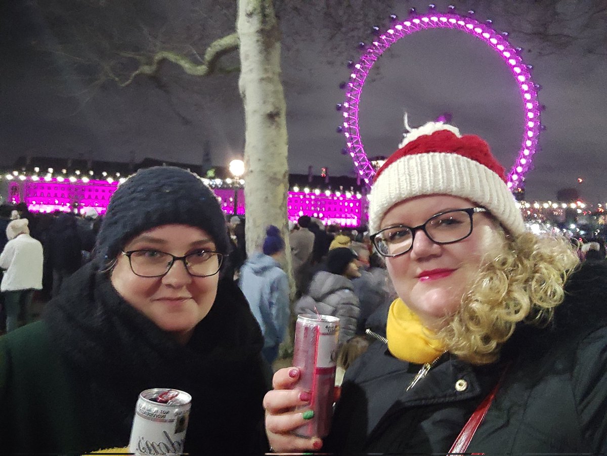 Inunka's tweet photo. #londonnye happy New Year from us as well, Inka and Zuzka from the Czech Republic having a great time x please play Sweet Caroline or 500 miles for us 😁 https://t.co/Tap1KssLfu