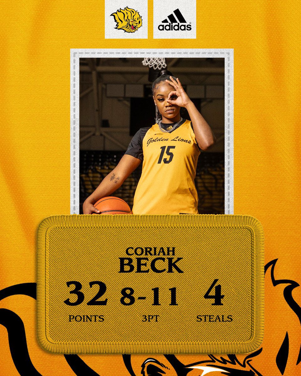 UAPBLionsWBB's tweet photo. 𝐑𝐄𝐂𝐎𝐑𝐃-𝐁𝐑𝐄𝐀𝐊𝐈𝐍𝐆 𝐃𝐀𝐘 𝐅𝐎𝐑 𝐂𝐁 🔥
Coriah posted 32 points (school record/career high), 11 field goals made (career high), and eight triples (school record/career high) against McNeese State. @coriah_beck 🔥🔥🔥 https://t.co/95N9NGsICc