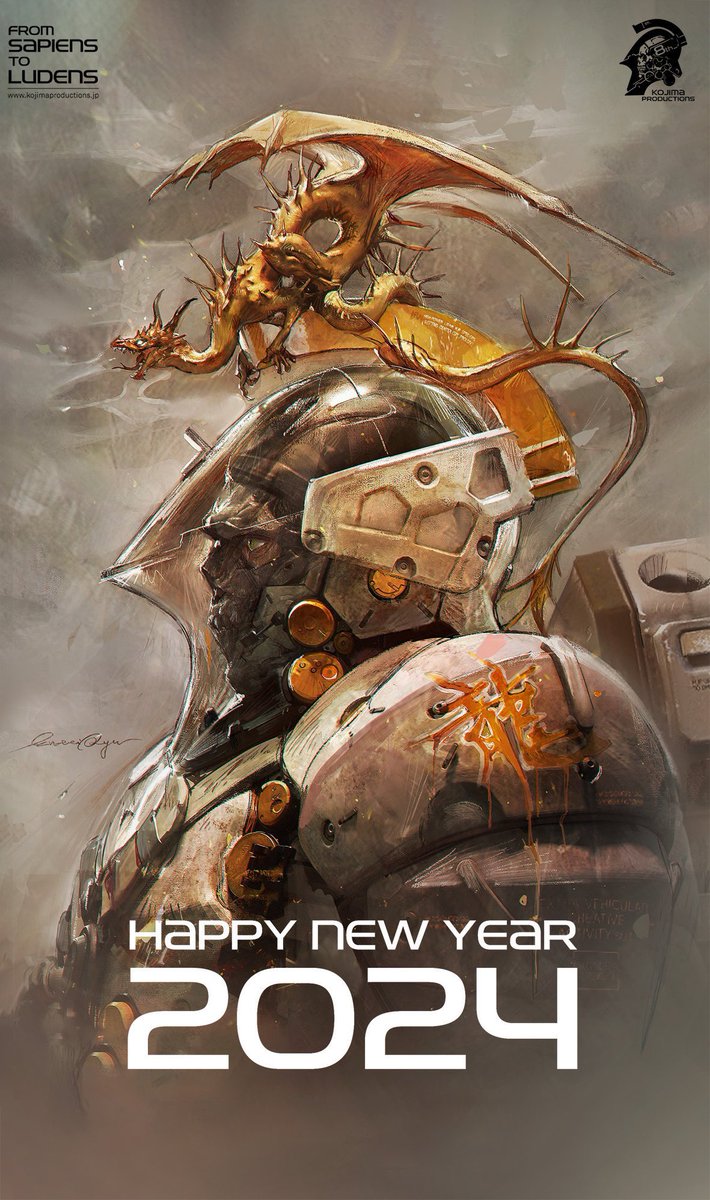 HIDEO_KOJIMA_EN's tweet photo. Happy New Year, 2024 is the Year of the Dragon, so I asked Yoji and RYU to design a "Ryu (dragon) Dense (LUDENS)" for us.

This year will be another year of simultaneous production of "DS2" and "OD". DS2 still has some ADR left, and we will start recording Japanese voice overs. I want to concentrate on creating games, so I would like to limit my business trips, but I can't do nothing because I have to shoot for OD, collaborate with Avengers, make DS into a movie, and work on other video projects. In addition to production, I am also planning to add another writing series, not only for anan but also for other projects. We are also planning to run a special program on "HideTube" which we have been neglecting, as a trial. We may also revive "Hide Radio" in the future. So, it is going to be a tough year, but I hope to enjoy this Year of the Dragon. Thank you again for your support this year.🙇🏻🙏👍🫶🐉🐲