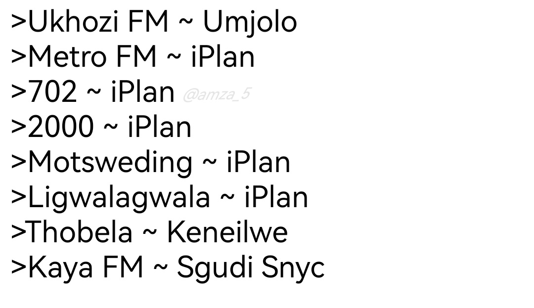 #UkhoziFMNYE2023 does not respect its listenership... they have been failing umphakathi for a couple of years now.

All over media platforms, ppl wanted iPlan or iParis to win... to bring an unexpected song like uMjolo Lowo is upsetting for ppl trying to enjoy themselves.