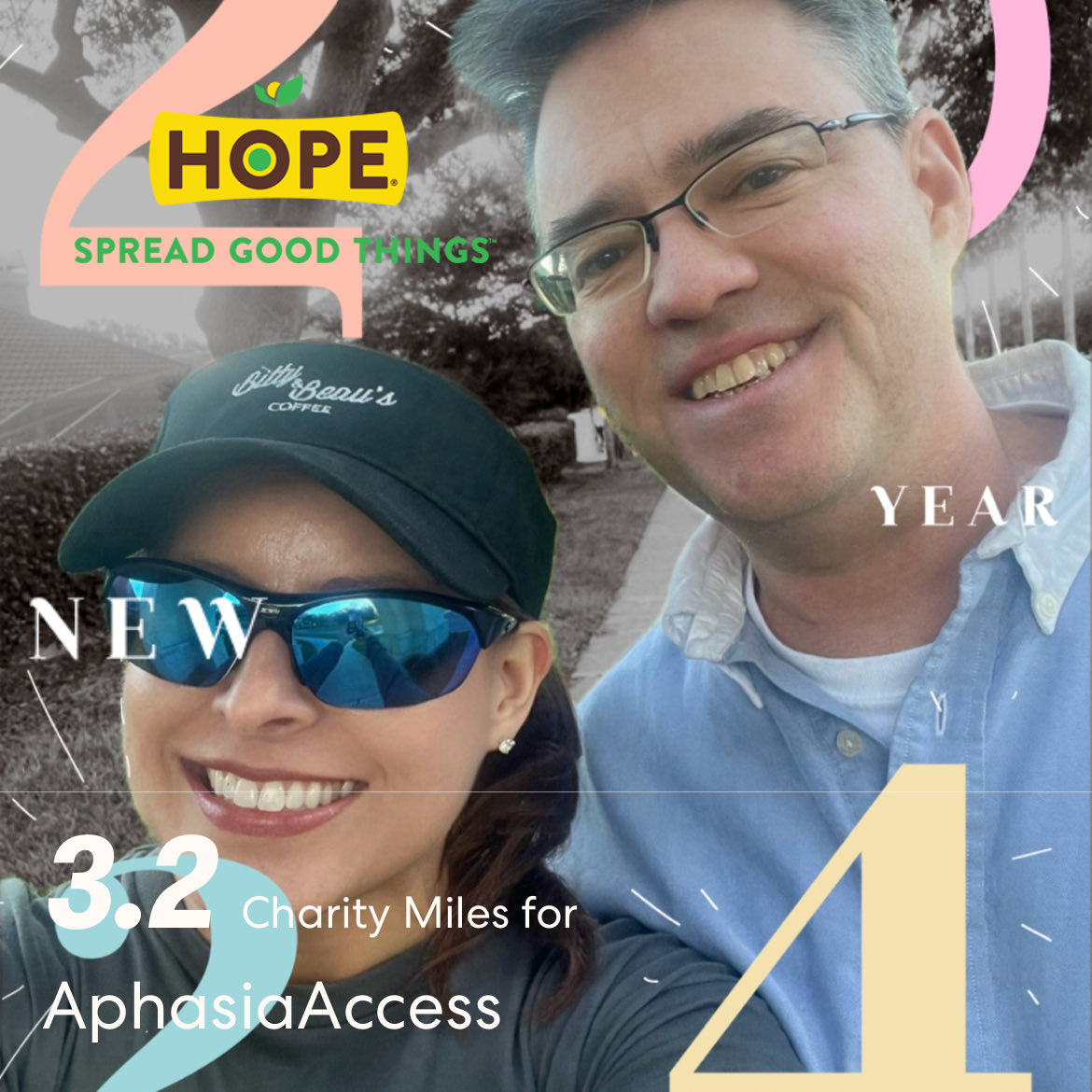 3.2 Happy NYE ⁦<a href="/CharityMiles/">Charity Miles</a>⁩ for ⁦@AphasiaAccess⁩ 🎊