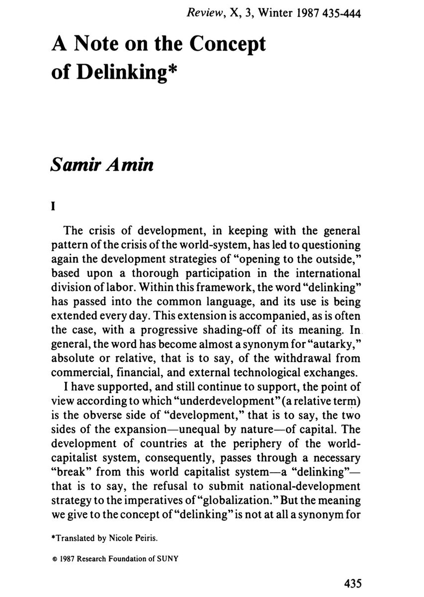 Udadisi's tweet photo. A Note on the Concept of #Delinking —Samir Amin
https://t.co/Q4foBKikZG https://t.co/VcJnVh1GoG