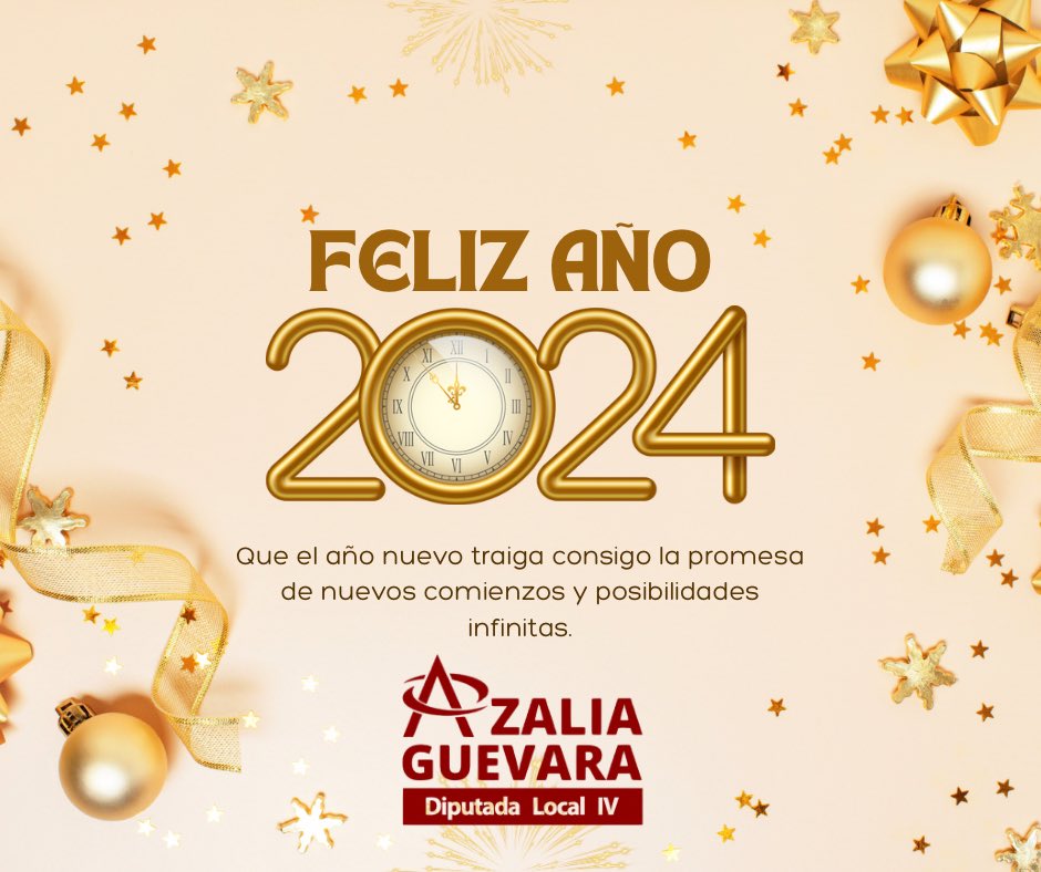 Mis mejores deseos para todas y todos.✨ #FelizAñoNuevo #AzaliaGuevara #Porunmejormañana