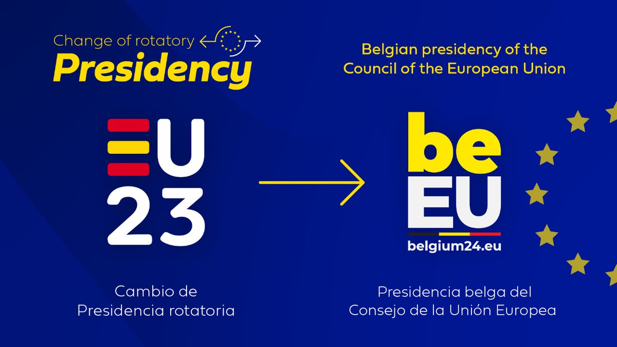 🇪🇺 We hand over the baton of the rotating Presidency of the Council of the EU from #EU2023ES to Belgium with our best wishes.

🔗 spanish-presidency.consilium.europa.eu/en/news/spain-…

Happy new year 2024! Happy new #EU2024BE