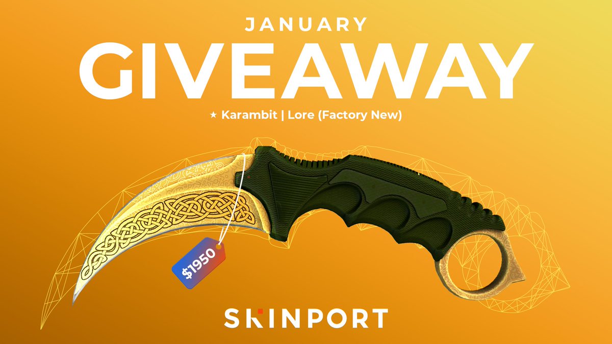 🎁 Karambit | Lore (Factory New) ($1950) #CS2 #CS2Giveaway!

To enter:
✅ Retweet
✅ Follow <a href="/Skinport/">Skinport</a>
✅ Tag a friend who needs to see this!

The giveaway ends on the last day of January 2024 and the winner will be drawn in early February of 2024!