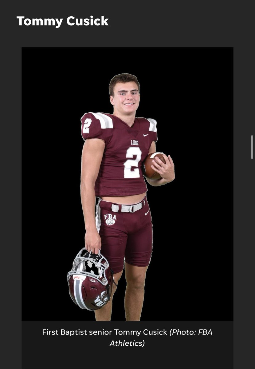 TommyCusick3's tweet photo. Blessed to be named 1st team all area https://t.co/vmUDhD5esv