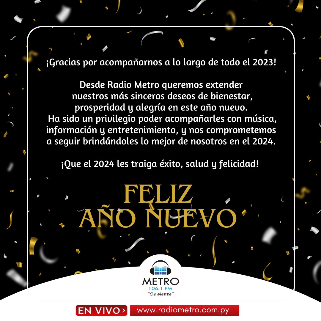 RadioMetro1061's tweet photo. ¡Feliz Año Nuevo! 🎉 https://t.co/q0MutfloPh
