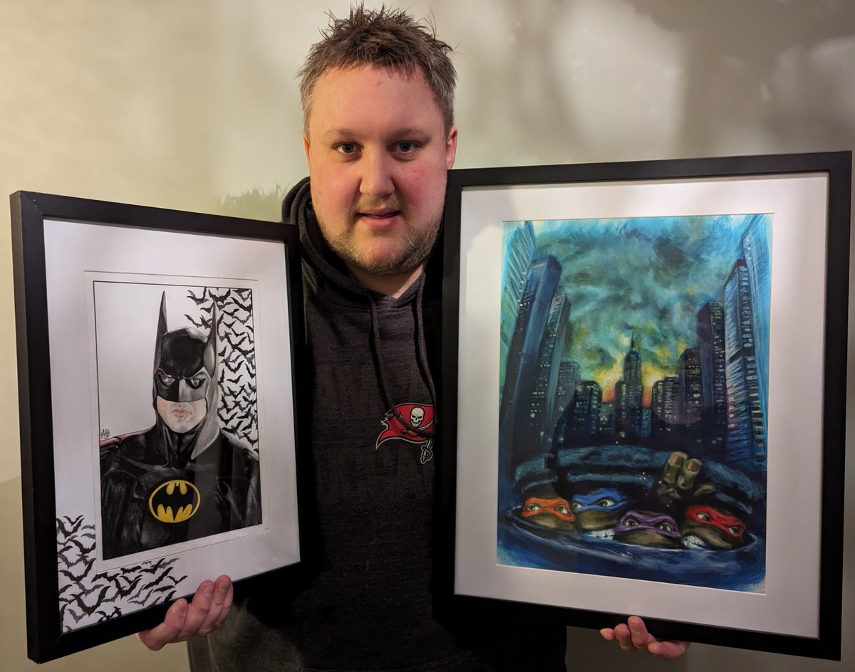 RETROBUNGATV's tweet photo. My two favourite #retroart pickups this year

The 1989 #batman costume has to be my fave costume of his of all time.

Such an iconic #tmnt picture them looking out the sewers had to pick it up

#teenagemutantninjaturtles #retro #retrocartoons #retrocartoon #retro #retrogamer https://t.co/P6koA7xKKk
