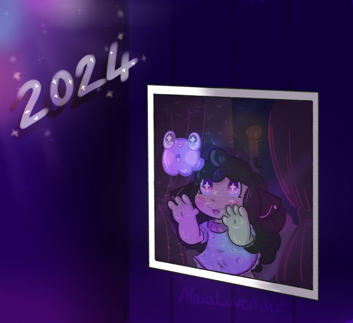 MaiaLavender's tweet photo. Welp, another year already going to the next🎆
I'm less than an hour away from 2024 and I scrambled to draw this on the fly.... but I think I got the excitement of Sibbie seeing some flashy New Year Fireworks
Here's to 2024🫡
#HappyNewYear #OC #Sibbie #Seishin #MaiaArt https://t.co/X6zvhGkOyO
