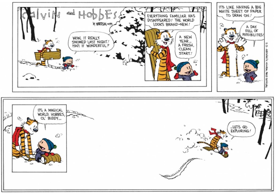 28 years ago today (December 31,
1995), Bill Watterson penned the final 'Calvin &amp; Hobbes' comic strip, leaving an indelible mark on the world of comics and the hearts of its readers. #CalvinAndHobbes #Comics #BillWatterson