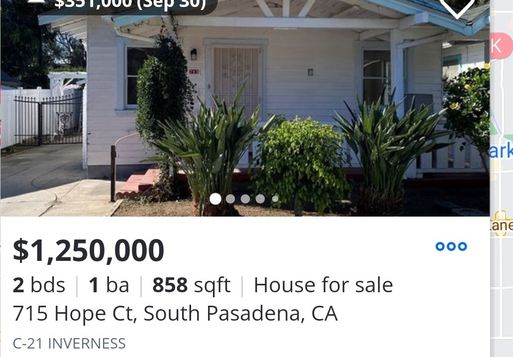 Cool story. Hey anyway, unrelated, but here's a picture of an 850 square foot house in LA county.