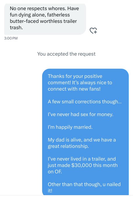 I love when new fans go out of their way to send me special DMs&hellip; 😘😘😘 https://t.co/ZXfeZz8Gdk