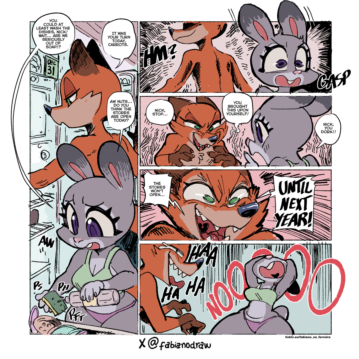 fabianodraw's tweet photo. Well, almost too late for this, but well, I had the idea and came out easily. XD

And Happy New Year!

#comics #bunny #fox #Fanarts #HappyNewYear📷 #HappyNewYear2024 https://t.co/RXhHz0APai