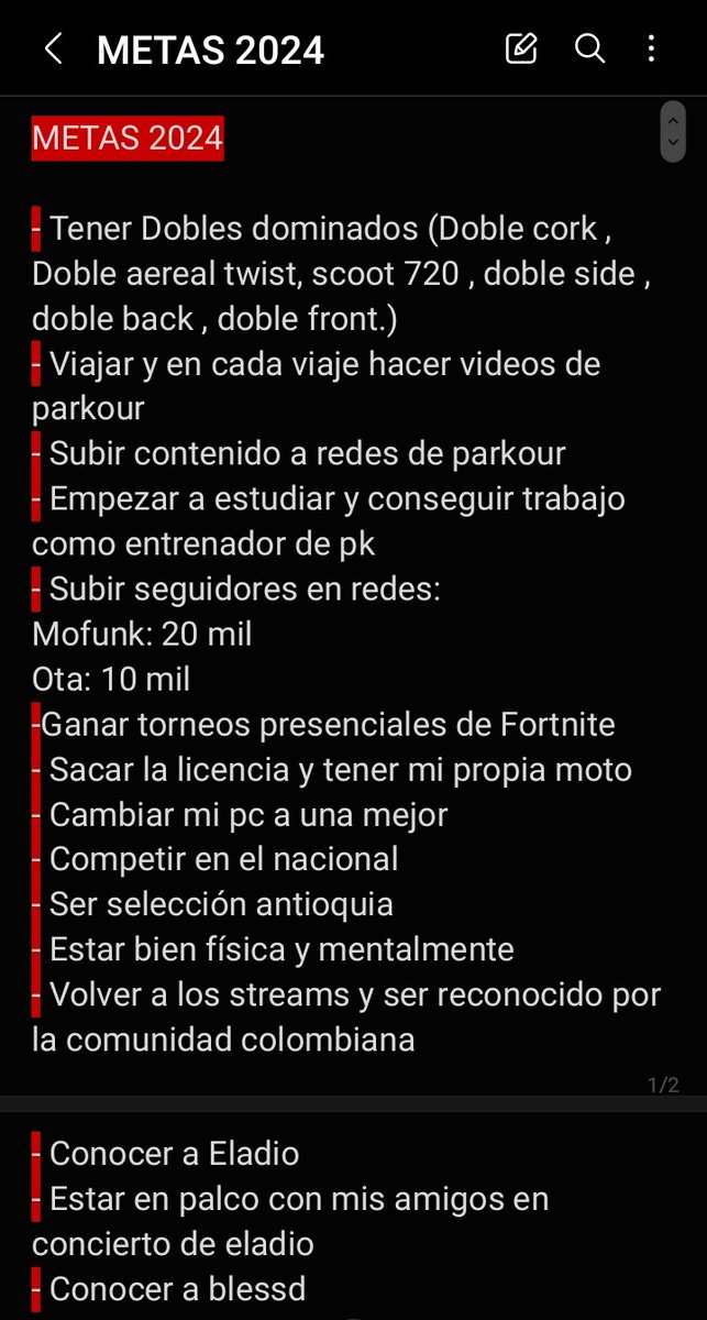 ElOtaPk's tweet photo. Aquí mis metas para este 2024 vuelvo en un añito a ver como nos fue https://t.co/l9w8i0UG8G